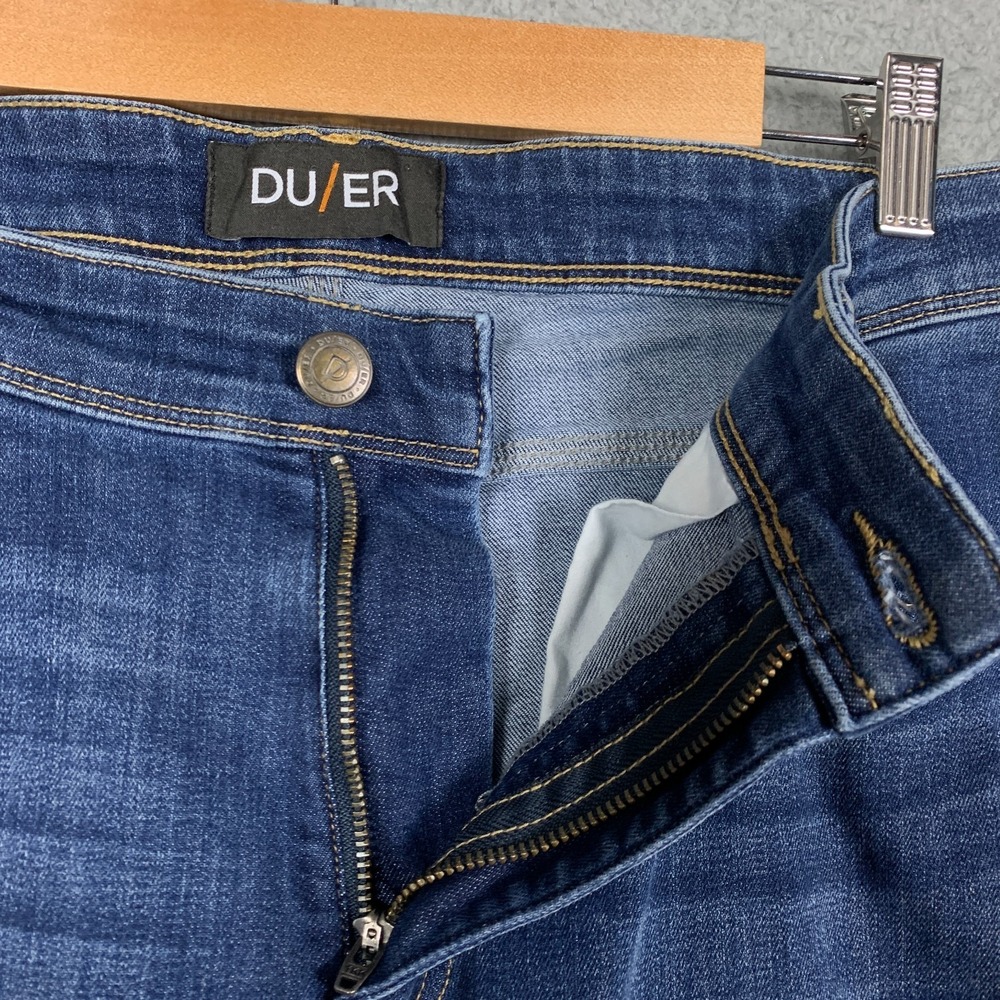Du/er L2X Jeans Mens‎ Actual 36x35 Blue Relaxed Straight Fit Performance Denim - Picture 5 of 8